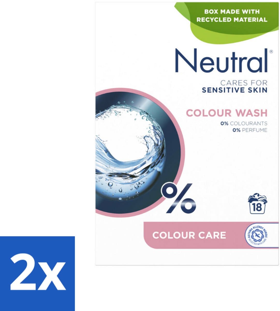 Neutral Waspoeder Kleur 18 Wasbeurten 1,187 kg - Voordeelverpakking - 2 stuks — afbeelding 1