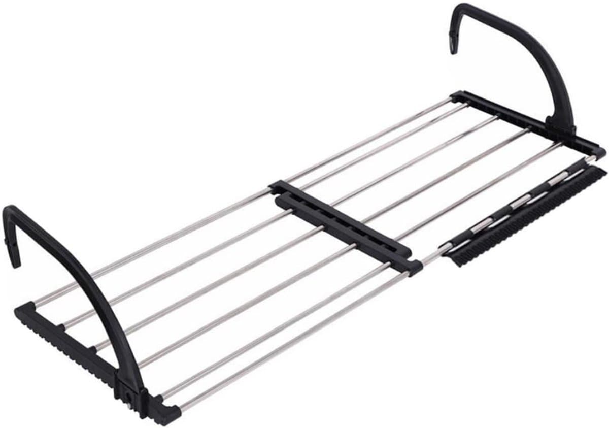 Droogrek Hangend - Wasrek Uitklapbaar - Wanddroogrek - Hangdroogrek - Deur - Balkon - Radiator - Met Sokkenrekje — afbeelding 1