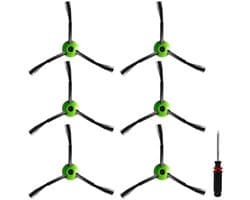 6 stuks reservezijborstels voor iRobot Roomba, J5, J5+, J6, J6+, J7, J7+, J8, J8+, J9, J9+, i3, i4, i5, i5+, i6, i6+, i7, i7+, i8, i8+, e5, e6, 5150, 6198, 7150. 7550 pixels. j & i & e serie