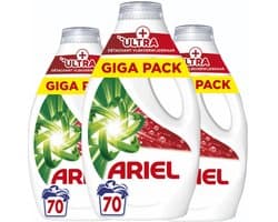 Ariel Vloeibaar Wasmiddel +Ultra Vlekverwijderaar 3 x 70 Wasbeurten - Voordeelverpakking