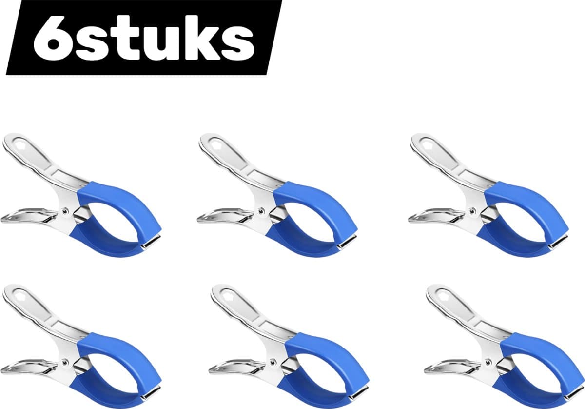 6-clips roestvrijstalen droogklemmen voor kleding - grote droogklemmen voor quiltkleding - winddichte kledinghangers voor huishoudelijk gebruik — afbeelding 1
