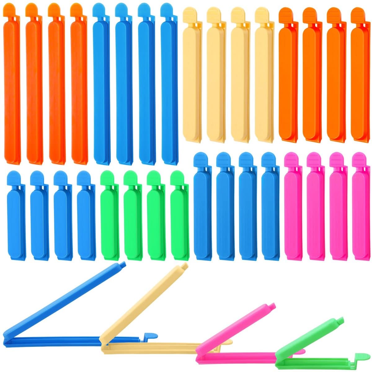 Ibenzoa® Herbruikbare Sluitclips Set van 32 Stuks in Verschillende Kleuren voor Keuken en Snackverpakkingen — afbeelding 1