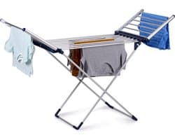 Dirt Devil Elektrisch Droogrek met Verwarming 230W - Staand Wasrek Inklapbaar met 12M Droogruimte - IPX1 Waterbestendig Wasdroogrek - 147 x 54 x 94 cm - Aluminium