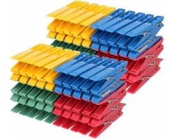 Wasknijpers set - 250 stuks - gekleurd - kunststof - 7 cm - was ophangen - Wasgoedknijpers — afbeelding 1