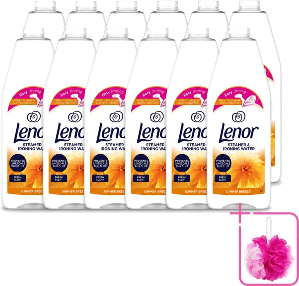 12 x Lenor - Strijkwater - Summer Breeze - Textielverfrisser - 1000 ml - Bulkverpakking - Strijkwater - Zomerse geur — afbeelding 1