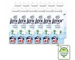 12 x Lenor Light - Wasverzachter - Katoen - Fris & Zacht - 42 Wasbeurten - Grootverpakking - Vaatwasstrips - Wasverzachter Katoen - Wasverzachter Fris - Wasverzachter Katoen Bloesem - Wasverzachter Milde Geur - Wasverzachter 0% Kleurstoffen