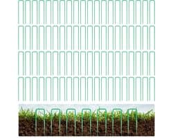 Grondankers Set - Tuinhaken Haringen - Bodem Vastzetten - Verzinkt Staal Groen - 15 cm - Groen