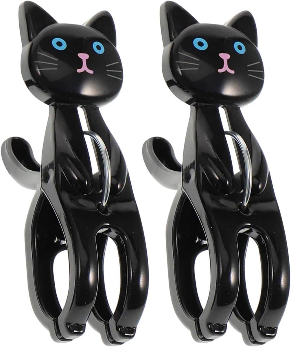 Katten Wasknijpers - Kleding Clips - Kleding Droge - Antislip Ontwerp - 7.3 cm per stuk - Zwart — afbeelding 1