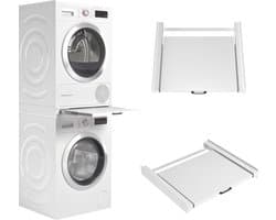 QIN® Tussenstuk Wasmachine Droger - Stapelkit - Tussenstuk Wasmachine en Droger - Tussenstuk Wasmachine Droger Zwart - Tussenstuk Wasmachine Droger Aeg - Wit - 54cm x 60cm x 8cm