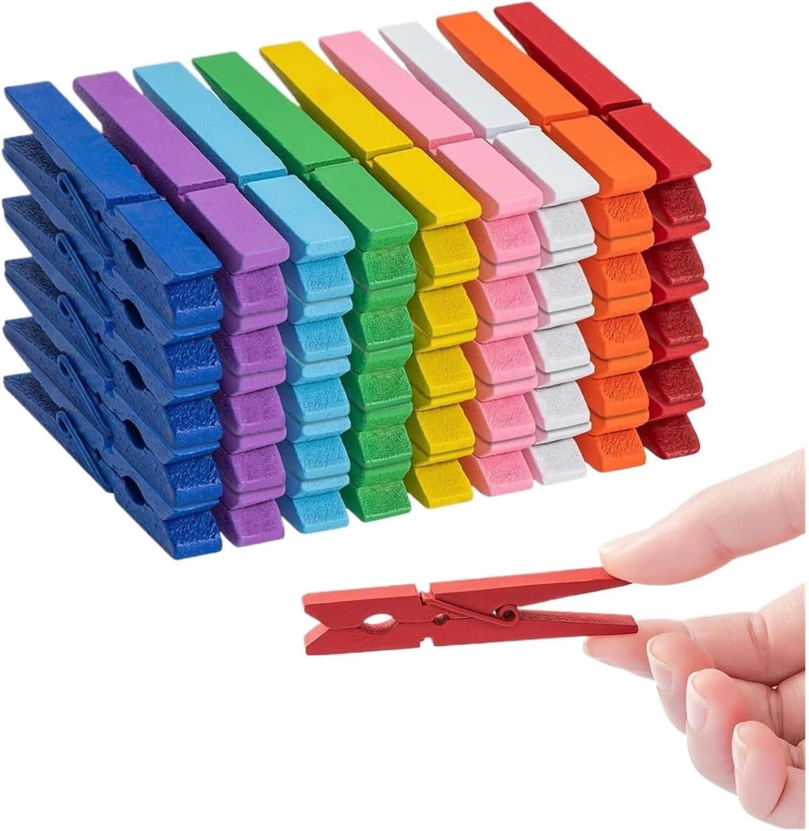 Wasknijpers - Kledingclips - Was ophangen - Stevige grip - 50 stuks - Multicolor — afbeelding 1