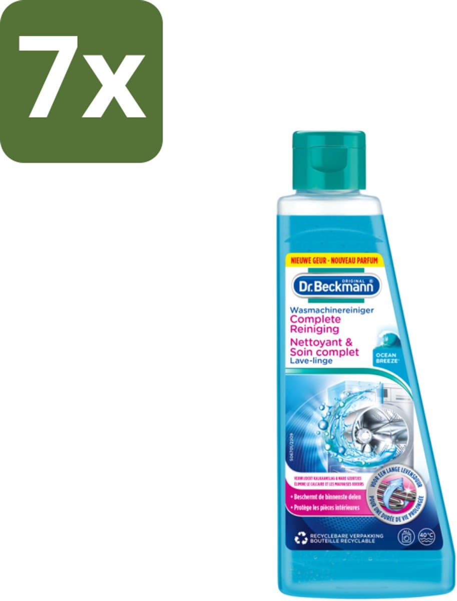 7 x Dr.Beckmann - Wasmachinereiniger - Ocean Breeze - Anti-Kalk - 250 ml - Wasmachine Reinigen - Kalk Verwijderen - Wasmachine Reinigingsmiddel - Anti-kalk - Wasmachine Geur — afbeelding 1