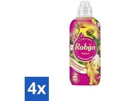 4 x Robijn – Wasverzachter – Tropical – 765 ml - Wasverzachter - Wasgeur - Tropisch Parfum - Vezelbescherming - Slijtagevermindering