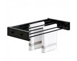Dailygoods - Opvouwbaar Wanddroogrek van Koolstofstaal en Aluminium - Met 4 Haken voor Binnen en Buiten