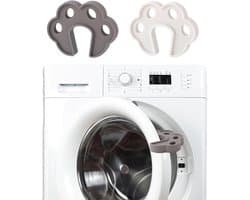 Dailygoods - Dailygoody - Wasmachine Deurstopper - Siliconen Deur Prop - Goede Ventilatie - Wit en Grijs - Ondersteuning voor Wasmachine en Droger - 2 Stuks