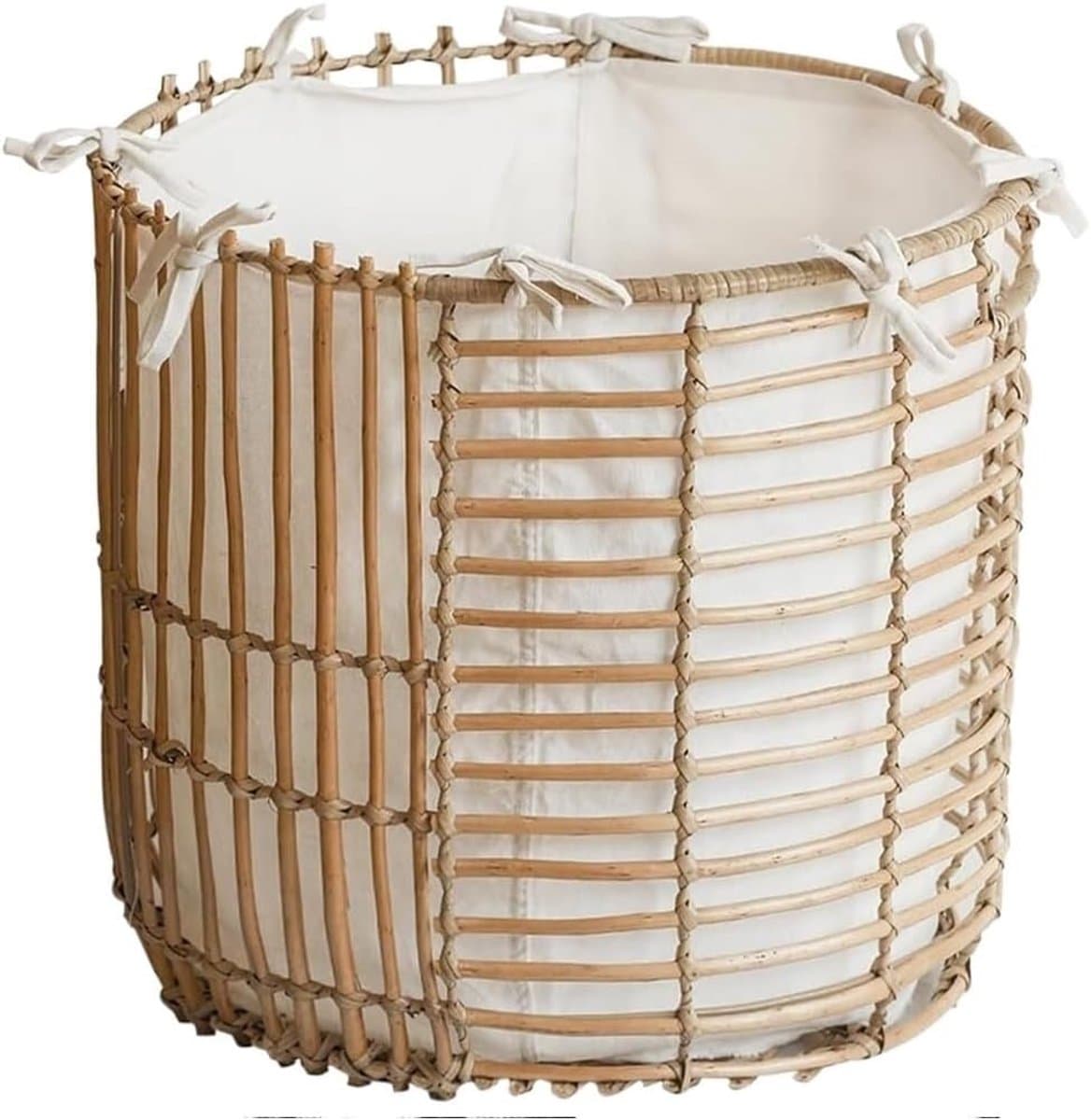 Wasmand Rotan - Opbergmand Handgemaakt - Vuile Was Sorteren - Hoogwaardig Materiaal - 45 x 40 cm - Natuurlijk — afbeelding 1