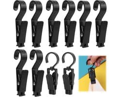 Wasknijpers, campingtentclips, lichthaak, laarsklem, multifunctionele klemhaak voor campinglamp, handdoekklemmen, outdoor, handdoeken, clips, klemhaken voor campinglamp (zwart)