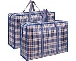 Waszakken Verplaatsen Opbergtas Jumbo Opbergzakken met Ritssluiting Verplaatsen en Kledingopslag, Kleding Opbergzakken (Blauw, 70cm*50cm*25cm)