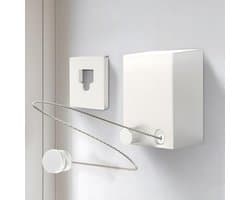Retractable indoor waslijn 4,2m - wandmontage - wit - ruimtebesparend drogen - ShopVlot