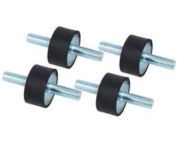 Anti-vibratie rubberen schokdempers - Set van 4 stuks voor luchtcompressor pomp - 30 x 15 mm - M8 x 23 - Isolator monteert met rubberen schroeven