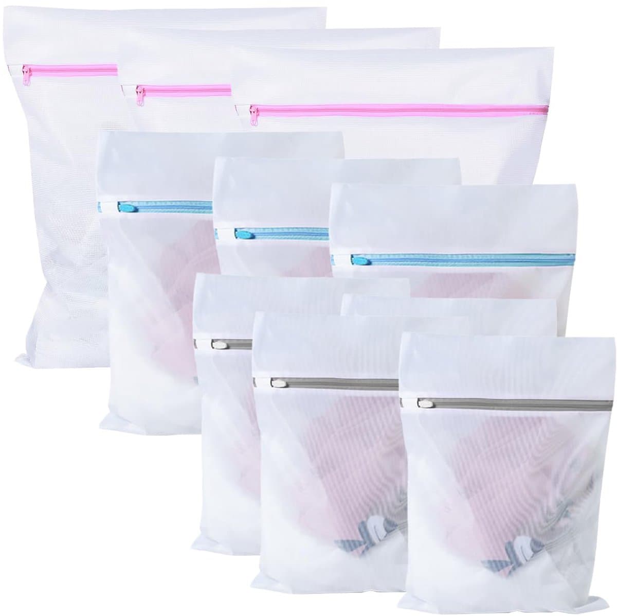 IMPERATORIS® Waszakjes voor Wasmachine - Bescherming voor Fijne Was en Schoenen - Mesh Wasnet met Rits - Voorkomt Slijtage - Set van 10 - Wit - 50 x 40 cm , 40 x 30 cm , 30 x 24 cm — afbeelding 1