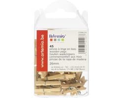 45 Mini Houten Wasknijpers - Kleine Beige Klemmetjes voor Craft & Decoratie