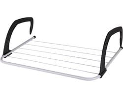 Storage Solutions Radiator droogrek - wit/zwart - metaal - 51 x 33 x 15 cm - handdoekrek - wasrek - 3 meter waslijn