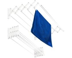 KADAX Wandwasdroger 60 cm, droogrek voor wandmontage, uittrekbare, ruimtebesparende droger voor handdoeken, inklapbare drooglijn met 6 sporten