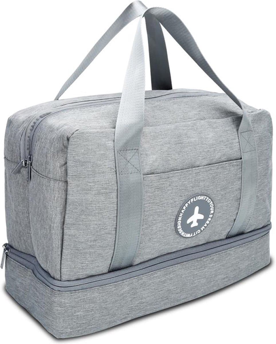 Intirilife Waterdichte reistas in GREY - Ruime textieltas van waterafstotende Oxford stof, perfect voor uitstapjes, vakanties, reizen en nog veel meer. — afbeelding 1