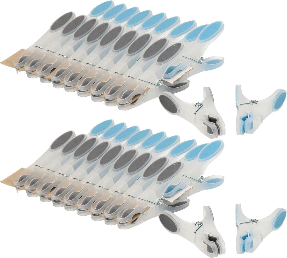 Soft grip wasknijpers - 60x - kunststof - transparant - 8 cm — afbeelding 1