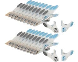 Soft grip wasknijpers - 60x - kunststof - transparant - 8 cm