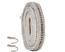 Waslijn met haken - Kledinglijn buiten - Kamperen en reizen - Winddicht en sterk - 5 meter lang - Grijs