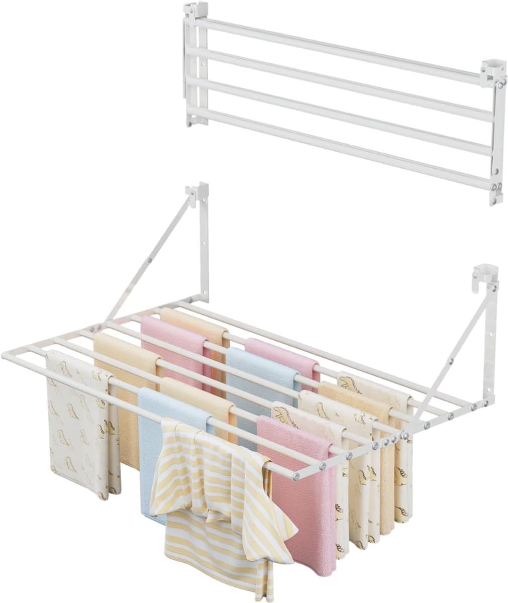 REN®roogrek - Wasrek - Droogrek - Wit - 81cm x 6cm x 8cm — afbeelding 1