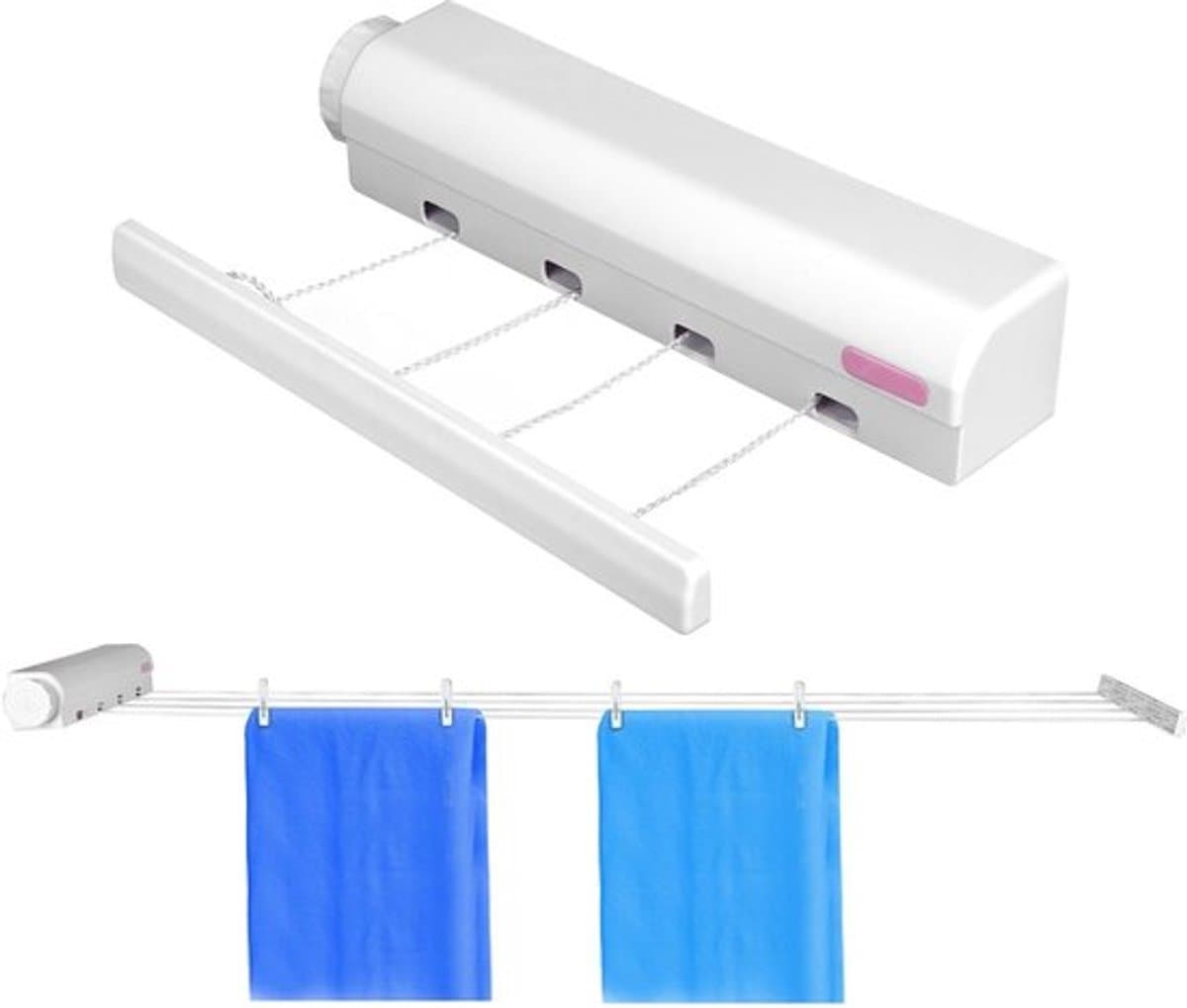 Dailygoods- Waslijn Intrekbaar - 4 Lijnen - Wandmontage - Duurzaam — afbeelding 1