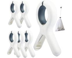Strandhanddoekclips - Grote wasknijpers - Wassen drogen - Sterke grip houder - 6 stuks - Wit