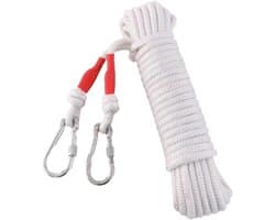 Waslijn Staaldraad - Nylon Waslijn - Buiten Drogen - Robuust Winddicht - 8 mm dik - Wit