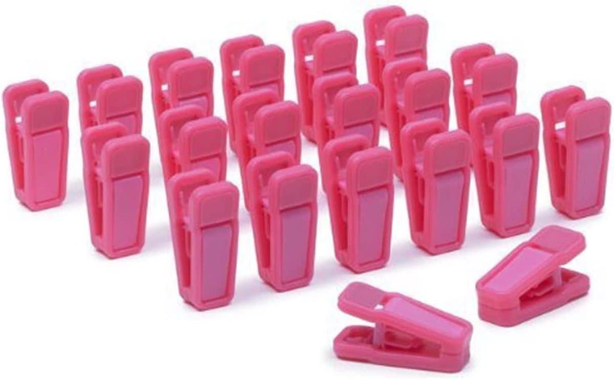Kledinghangers - Wasknijpers - Kleding Drogen - Metalen Veer - 20 Stuks - Roze — afbeelding 1