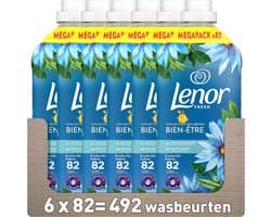 6x Lenor Wasverzachter Zeebries 82 Wasbeurten 1722 ml