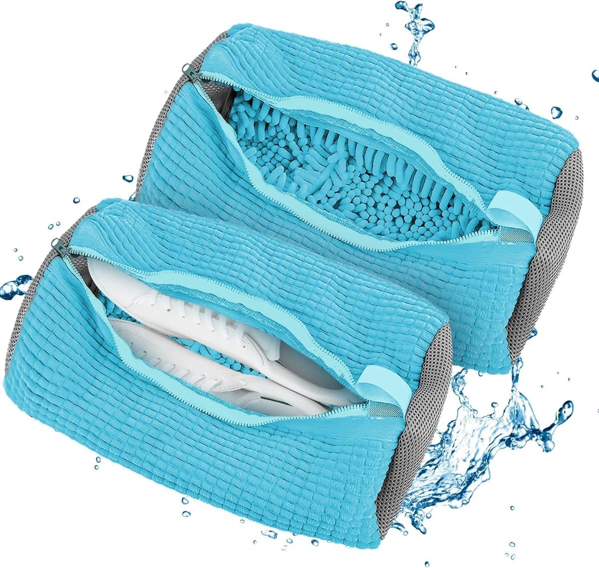 Schoenwaszak voor Veilige Reiniging in de Wasmachine met Ritssluiting, Set van 2, Blauw — afbeelding 1