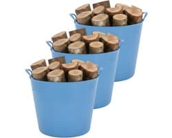 Excellent houseware Flexibele kuip / emmer - 3x - blauw - 27 liter - kunststof - 42 x 35 cm — afbeelding 1