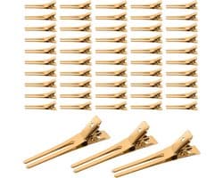 50x Zilveren Metalen Haarspeld Clips Krokodillenklemmen voor Kappers en DIY Haaraccessoires
