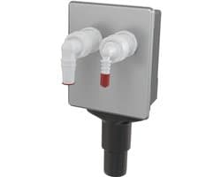 Apparaat Sifon Inbouw - Afvoer Aansluiting - Wasmachine Vaatwasser - Dubbele Geurafsluiter - 17-23mm 9-16mm - Zilver