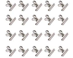 22 mm Bulldog Clips - Sterke Metalen Klemmen voor Documenten, Foto's en Labels - 20 Stuks
