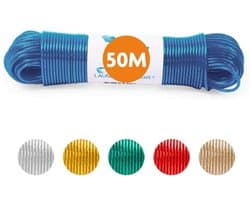 Waslijn 50 meter met stalen kern - Extra sterk en lang voor al jouw wasbehoeften