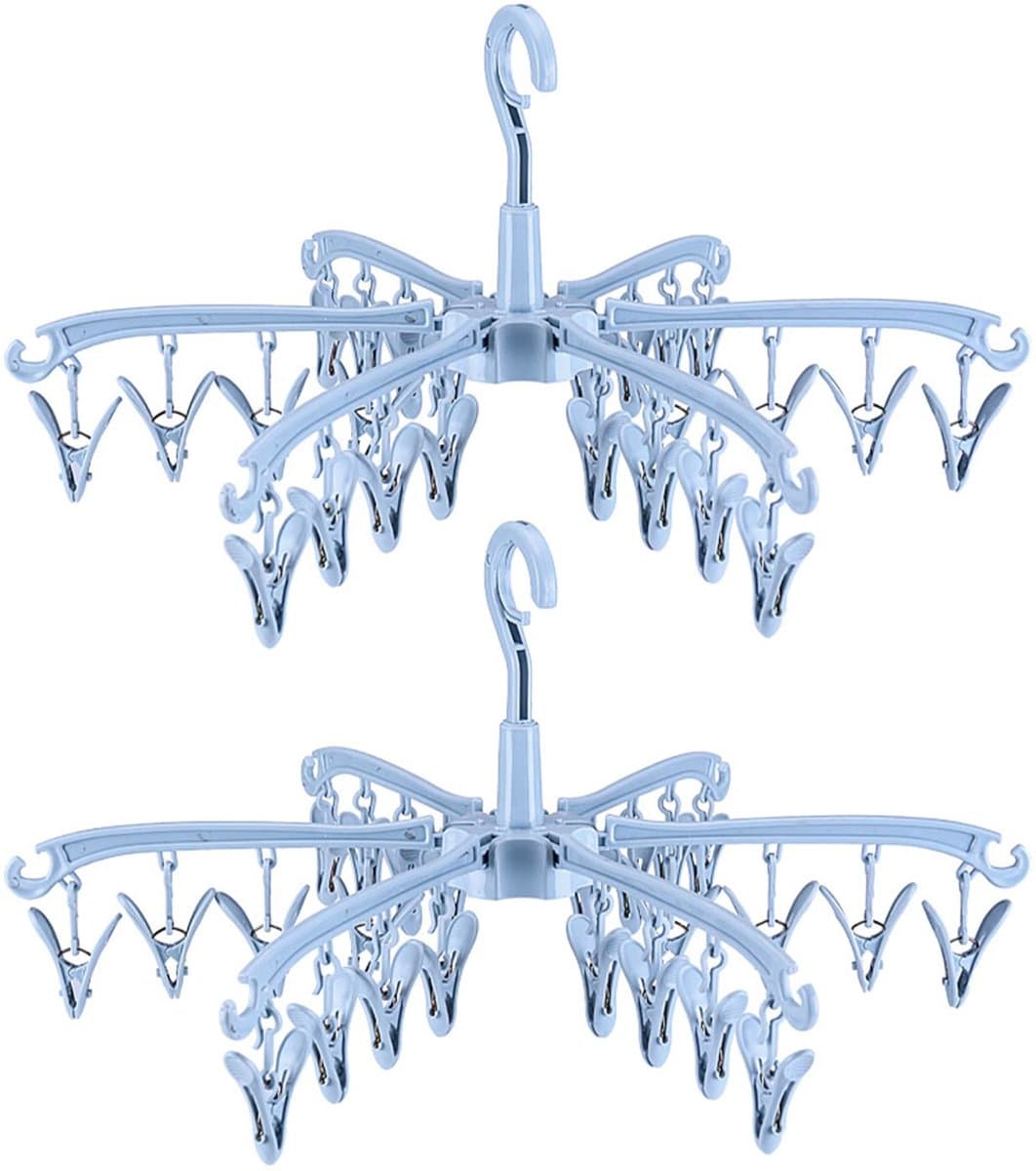 Opvouwbare sokkenhouders - multifunctionele drooghouders - set van 2 - hemelsblauw - kunststof — afbeelding 1