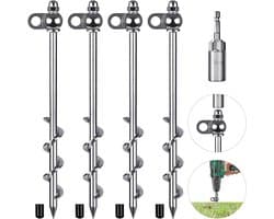 Grondanker Set - Staal - 30,5 cm - Robuuste Spiraalankers - Voor Tenten en Trampolines