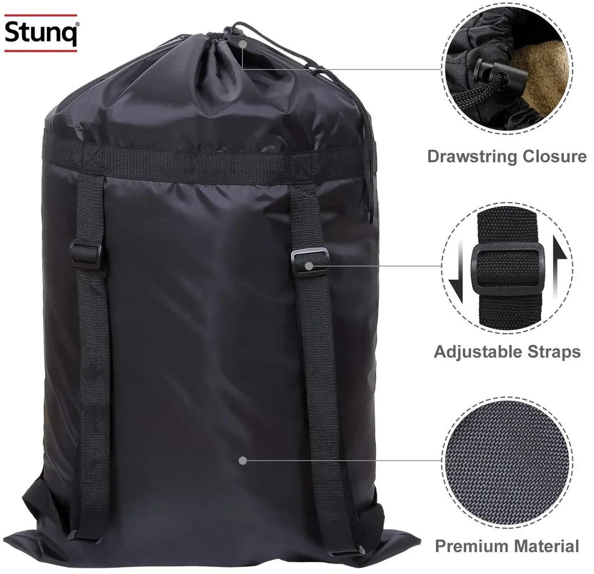 Stunq® Waterdichte Plunjezak met Rugzakfunctie - Zwart — afbeelding 1