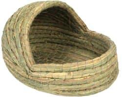 Hasenbett, Stroh-gewebtes Lukenhaus, Kleintierbett für Kaninchen, Frettchen, weiche Funktion, leicht zu reinigende Funktion, Haustierwerkzeug, Käfigzubehör für Vogelstall, Bauernhofzucht