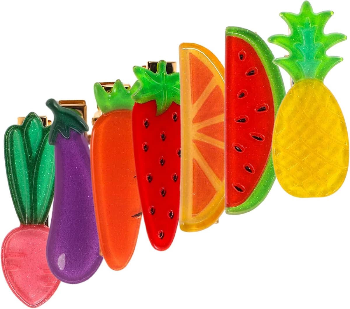 1set Schattige Fruit Groente Haarclips Voor Vrouwen Haaraccessoires Voor Diverse Gelegenheden Voor Dagelijks Gebruik Feestjes Reizen Lichtgewicht Gemakkelijk Te Gebruiken — afbeelding 1