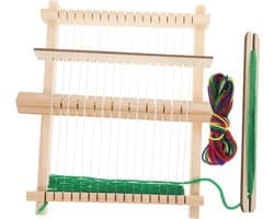 1set Houten Weefraam Weefmachine Handgemaakte Ambachtelijke Weeftool Voor Creatieve Projecten Draagbaar Eenvoudig Te Zetten Voor Unieke Creaties Voor Handwerken Weven Van Garens
