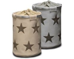 Dailygoods - Vouwbare Waszak met Sterrenpatroon - Grijs
